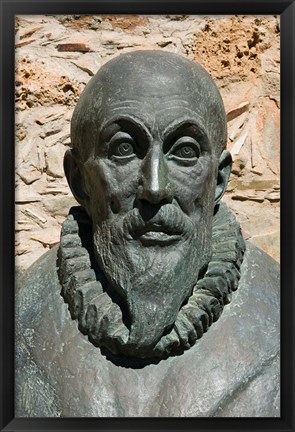 Framed Greece, Crete, Iraklio, Fodele, El Greco statue Print
