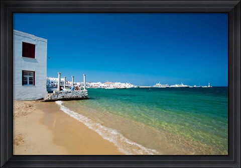 Framed Mykonos Town, Chora, Cyclades, Greece Print