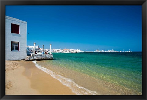 Framed Mykonos Town, Chora, Cyclades, Greece Print