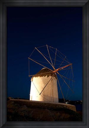 Framed Windmill, Chora, Mykonos, Cyclades, Greece Print