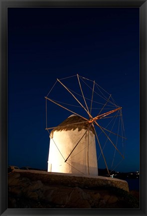 Framed Windmill, Chora, Mykonos, Cyclades, Greece Print