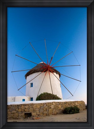 Framed Greece, Mykonos, Hora, Windmills Print