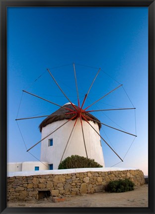 Framed Greece, Mykonos, Hora, Windmills Print