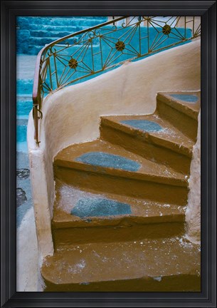 Framed Curved Stairway in Athens, Greece Print
