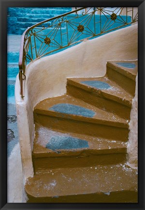 Framed Curved Stairway in Athens, Greece Print