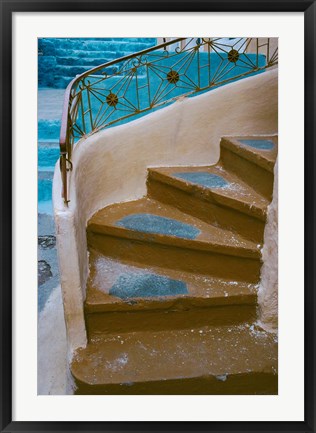 Framed Curved Stairway in Athens, Greece Print