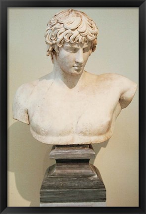 Framed Antinous Bust, Statue, Athens, Greece Print