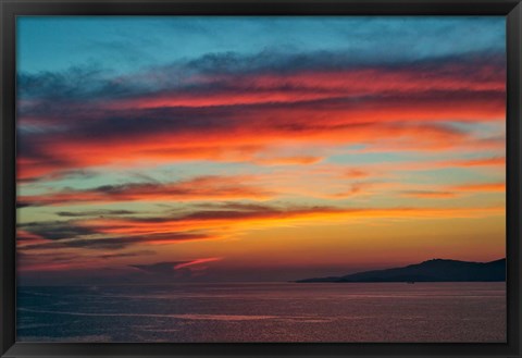 Framed Sunset, Mykonos, Greece Print