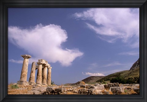 Framed Ruins of the Temple of Apollo, Corinth, Peloponnese, Greece Print