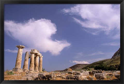 Framed Ruins of the Temple of Apollo, Corinth, Peloponnese, Greece Print