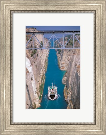 Framed View of Corinth Canal, Corinthia, Corinth, Peloponnese, Greece Print