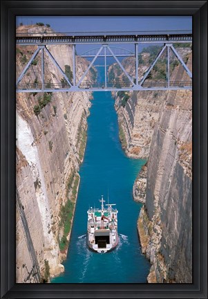 Framed View of Corinth Canal, Corinthia, Corinth, Peloponnese, Greece Print