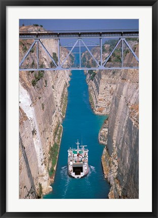 Framed View of Corinth Canal, Corinthia, Corinth, Peloponnese, Greece Print