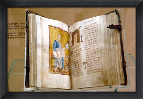 Framed Lectionary, Christianity, Byzantine Museum, Athens, Greece Print