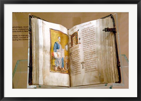 Framed Lectionary, Christianity, Byzantine Museum, Athens, Greece Print