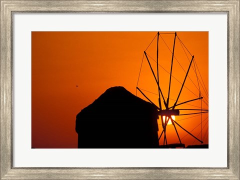 Framed Mykonos Windmills, Greece Print