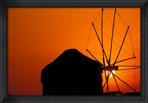 Framed Mykonos Windmills, Greece Print