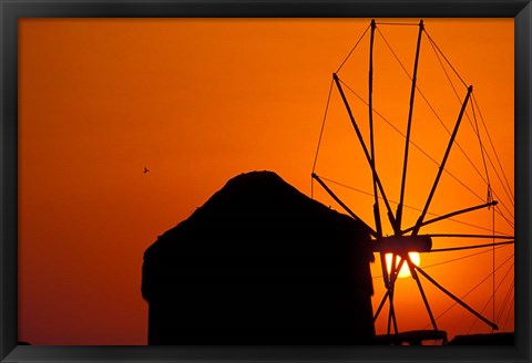 Framed Mykonos Windmills, Greece Print