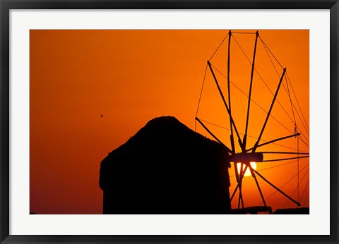 Framed Mykonos Windmills, Greece Print