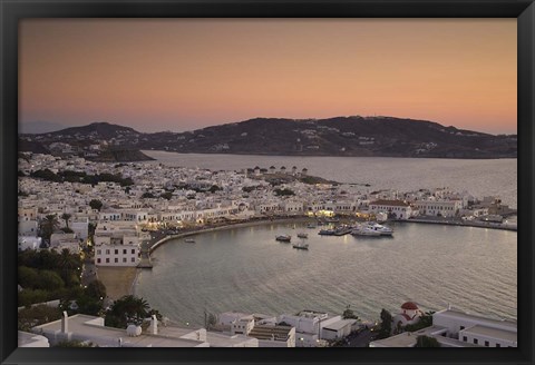 Framed Just After Sunset, Hora, Mykonos, Greece Print