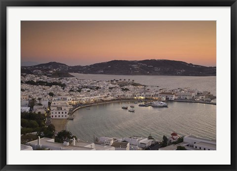 Framed Just After Sunset, Hora, Mykonos, Greece Print