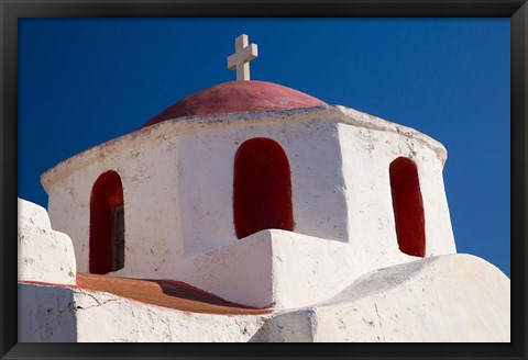 Framed One of Many Chapels, Mykonos, Greece Print