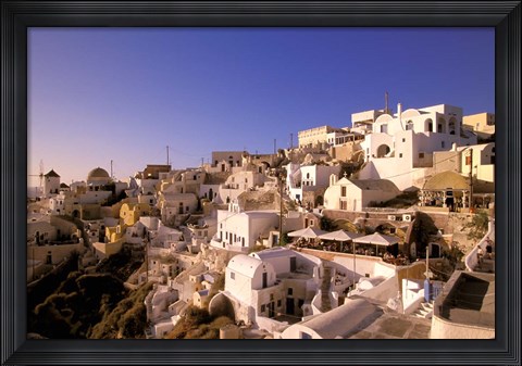 Framed Old Town in Late Afternoon, Santorini, Cyclades Islands, Greece Print