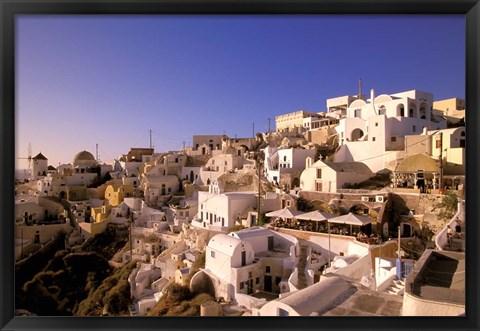 Framed Old Town in Late Afternoon, Santorini, Cyclades Islands, Greece Print