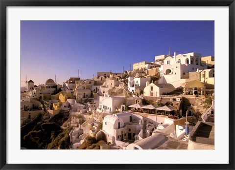 Framed Old Town in Late Afternoon, Santorini, Cyclades Islands, Greece Print