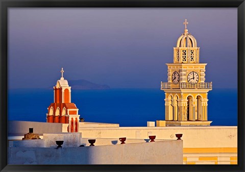 Framed Firostefani, Santorini, Greece Print