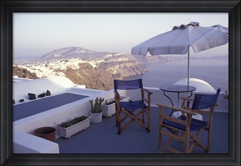 Framed View Toward Caldera, Imerovigli, Santorini, Greece Print