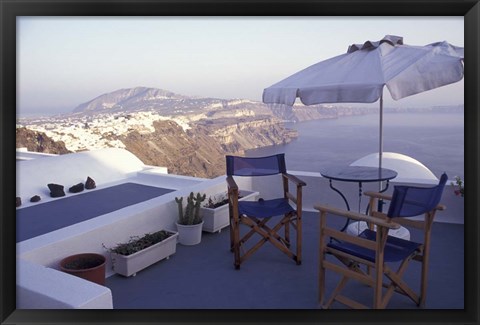 Framed View Toward Caldera, Imerovigli, Santorini, Greece Print