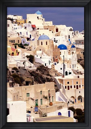Framed Traditional Architecture on Santorini, Greece Print