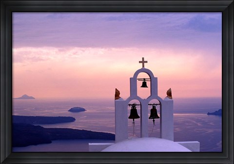 Framed Belltower at Sunrise, Mykonos, Greece Print