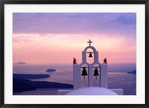 Framed Belltower at Sunrise, Mykonos, Greece Print