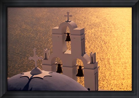 Framed Kimisis Theotokov Church, Santorini, Cyclades Islands, Greece Print
