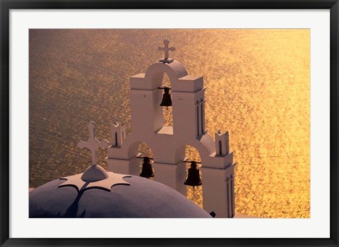 Framed Kimisis Theotokov Church, Santorini, Cyclades Islands, Greece Print