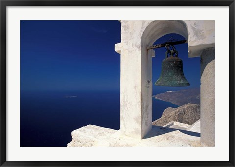 Framed Panagia Kalamiotissa Monastery Bell Tower, Cyclades Islands, Greece Print