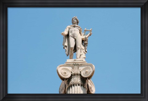 Framed Greek Mythology, Apollo Statue at Athens Academy, Greece Print