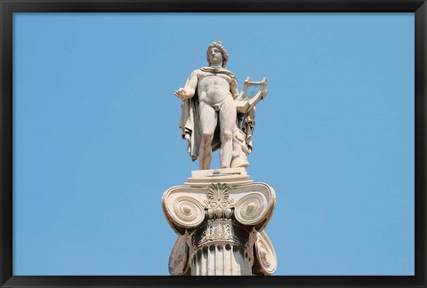 Framed Greek Mythology, Apollo Statue at Athens Academy, Greece Print