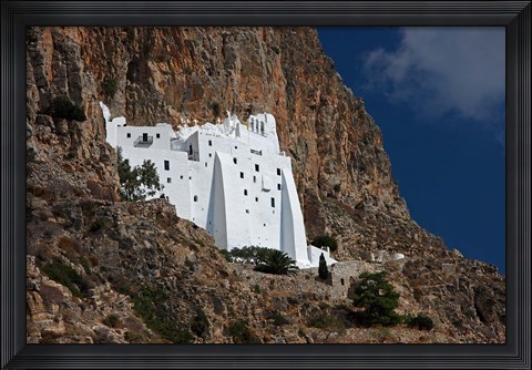 Framed Greece, Hozoviotissa Greek Orthodox Monastery Print