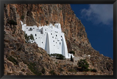 Framed Greece, Hozoviotissa Greek Orthodox Monastery Print