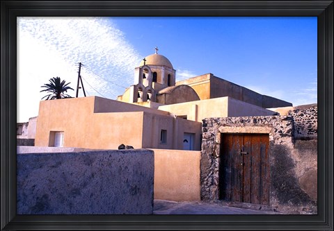 Framed Old Traditional Village in Santorini, Greece Print