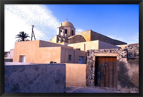 Framed Old Traditional Village in Santorini, Greece Print