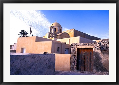 Framed Old Traditional Village in Santorini, Greece Print