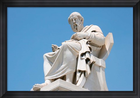 Framed Aristotle statue, Greek Philosopher, Athens, Greece Print