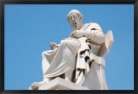 Framed Aristotle statue, Greek Philosopher, Athens, Greece Print