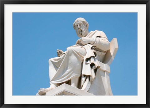 Framed Aristotle statue, Greek Philosopher, Athens, Greece Print