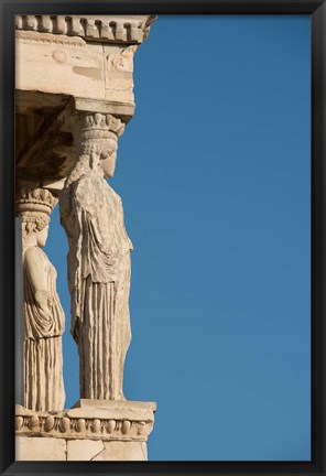 Framed Greece, Athens, Acropolis The Carved maiden columns of the Erectheum Print