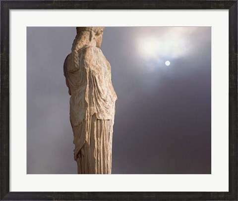 Framed Sculptures of the Caryatid Maidens Support the Pediment of the Erecthion Temple, Adjacent to the Parthenon, Athens, Greece Print